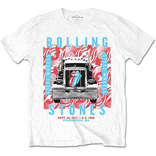 The Rolling Stones Steel Wheels Officiel T-Shirt Hommes Unisexe - Les Beatles, Paul McCartney, John Lennon, RIngo Starr, George Harrison The Rolling Stones Steel Wheels Officiel T-Shirt Hommes Unisexe