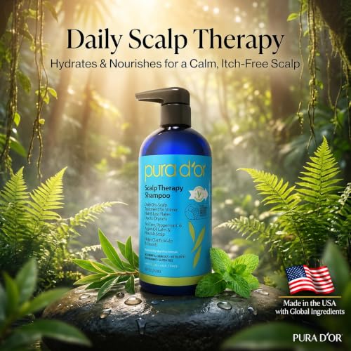 PURA D'OR Scalp Therapy Shampoo for Dryness and Buildup Care, 16oz - image 2