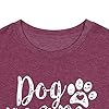 FLOYU Women Mom Shirts Mama Letter Printed T-Shirt Mother's Day Tops Casual Fur Mom Short Sleeve Shirt Claret