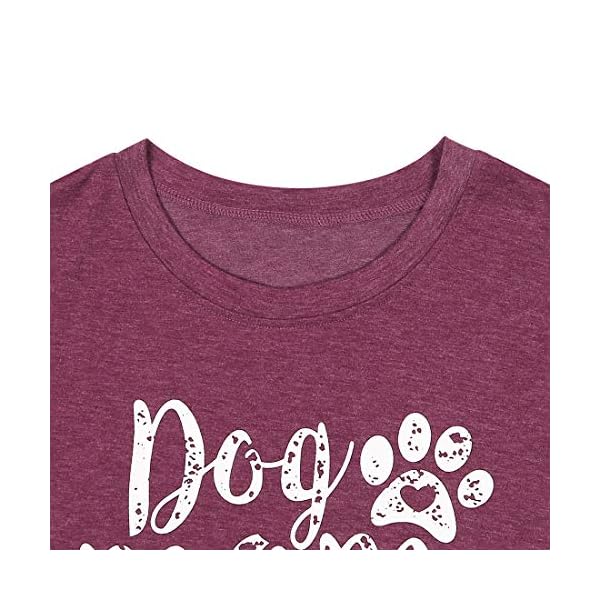 FLOYU Women Mom Shirts Mama Letter Printed T-Shirt Mother's Day Tops Casual Fur Mom Short Sleeve Shirt Claret