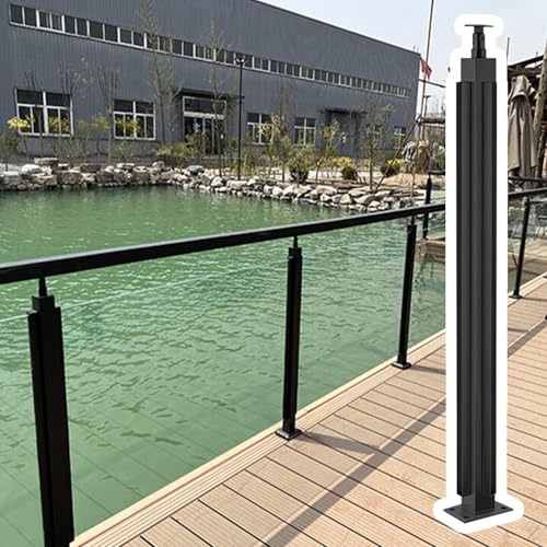 Poteau garde-corps verre inox carré 85 cm pour terrasse élégante