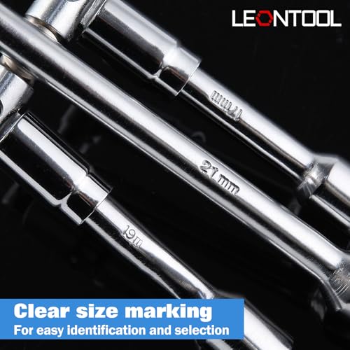 Image of 14 Inch Universal Folding Lug Wrench 4 Way Lug Wrench with Bag 4-Way Tire Cross Wrench Foldable Sliding Wheel Lug Nut Wrench for Cars, Trucks, SUVs and RVs, Socket Sizes 11 /16 inch-9 /10 inch(17-23mm