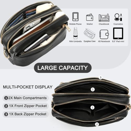 Image of Crossbody Bag for Women Vegan Leather Handbag Purse Anti Theft RFID