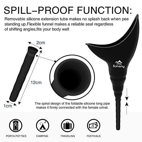 Image of Female Urinal, Reusable Silicone Foolproof Women Pee Funnel Allows Women to Pee Standing Up,Women's Urinal is The Perfect Companion for Indoor Use