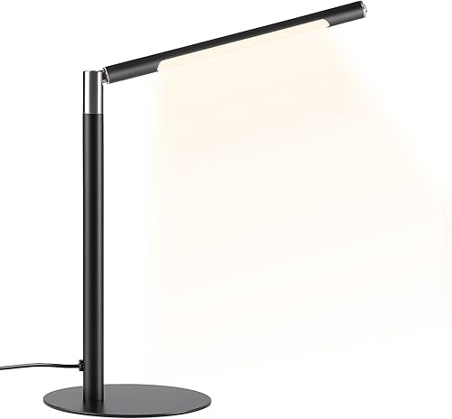 Lámpara LED de escritorio, lámpara de ojo de oficina en casa, 3 modos, brillo infinitamente ajustable, metal, ajuste multiángulo, lámpara de