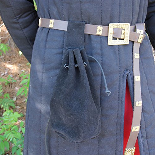 Armory Replicas™ Medieval Suede Pouch - Drawstring Style with Leather Lace - Large Capacity for Essentials - Handmade Renaissance Costume Accent2
