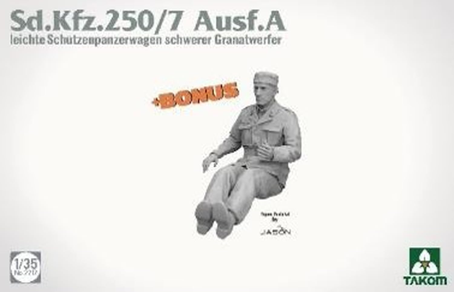 Tacom TKO2212 1/35 Sd.Kfz.250/7 typ A lekki opancerzony żołnierz pojazd transportowy samobieżny typ moździerz plastikowy model