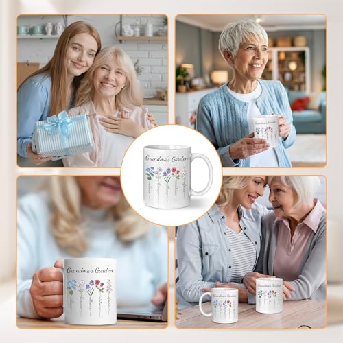 Taza personalizada para abuela con nombre y flor natal miniatura 7