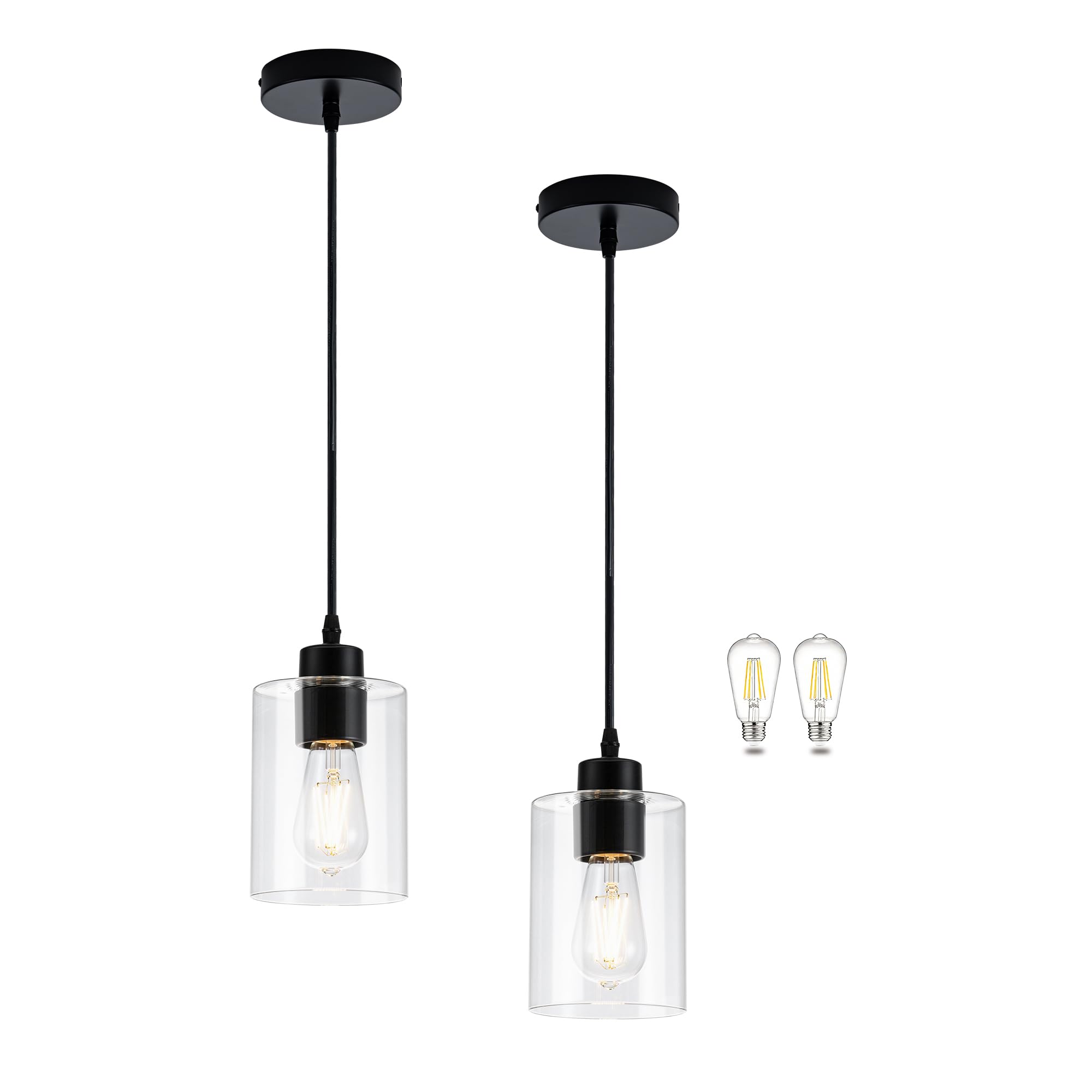 Photo 1 of MAYNA 2 Pack Black Pendant Lights