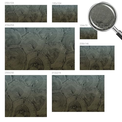 Papel pintado vintage autoadhesivo Tulup 152x104 cm con diseño de anillos de madera 6