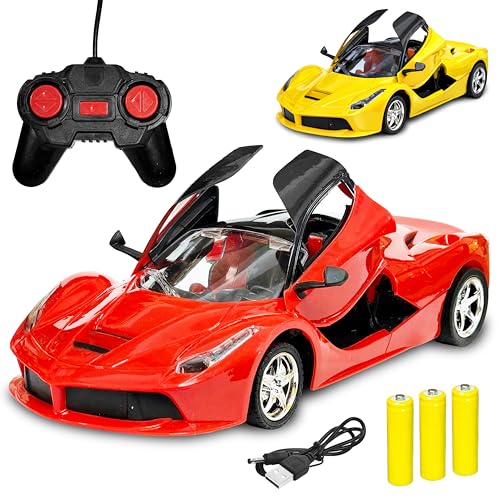 Image of VGRASSP 1:16 Scale Remote Control Supercar Toy for Kids with Electronic Opening Doors - RC Vehicle with Rechargeable Batteries and USB Charging Cable - Birthday Gift - Color As Per Stock