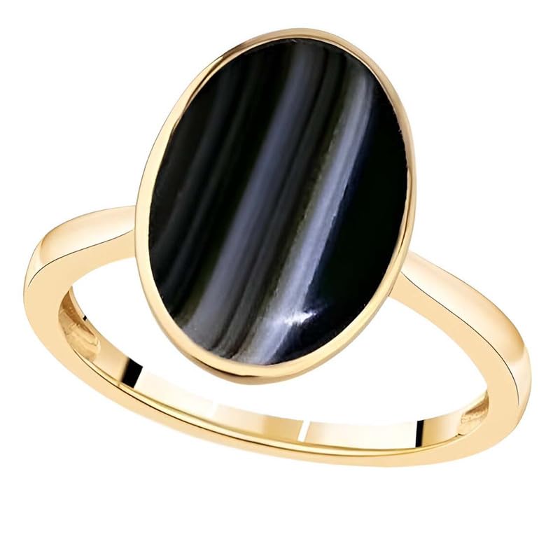PTM Natural Sulemani Hakik 3.25 to 10.25 Ratti or 3.00 to 9.50 Carat Astrological Certified Gemstone Panchdhatu/5 Metals Gold Plated Adjustable Ring for Men Women