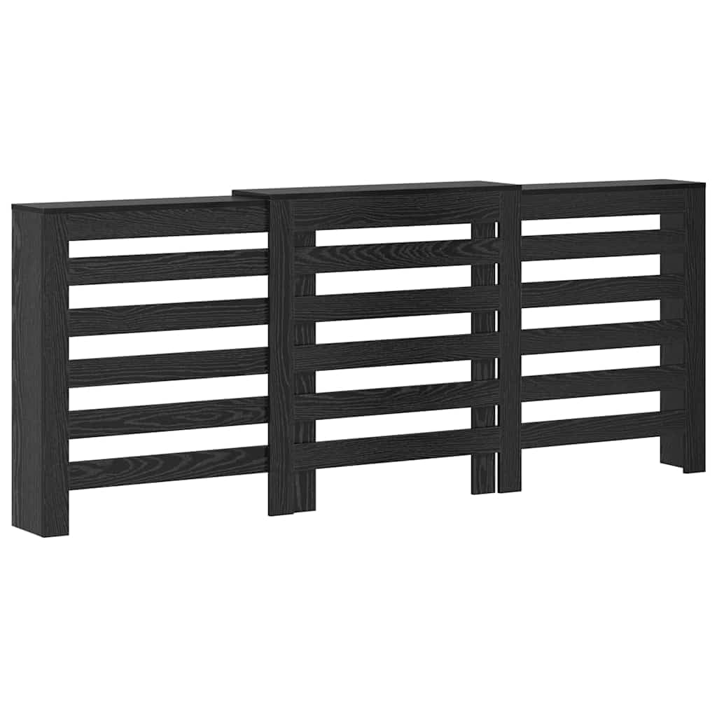 vidaXL Radiator Cover Black Oak 205 x 21.5 x 83.5 cm Engineered Wood, Stylish Radiator Cover, Rectangular Modern Design, Efficient Heating Accessory, Protective Living Room Furniture, Aesthetic Piece โ image 1