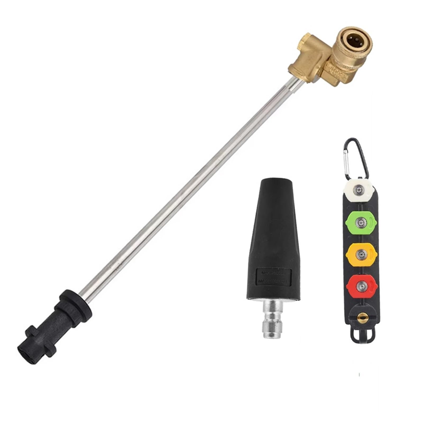 Varita de extensión Lavado Alta presión for K2 K3 K4 K5 K7 con Adaptador acoplador pivotante 180 Grados y boquillas Adecuado para Jardines y azoteas(B)
