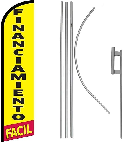 Premium Financiamiento Facil Windless Flag & 16' Flagpole KitGround