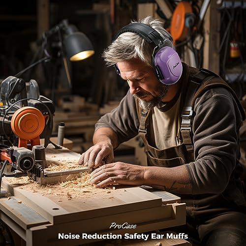 Image of ProCase NRR 28dB Noise Reduction Ear Muffs, Foldable Adjustable Passive Noise Cancelling Headphones for Adults Kids Autism, Hearing Protection for Shooting, Construction -2 Packs, Purple & Navy