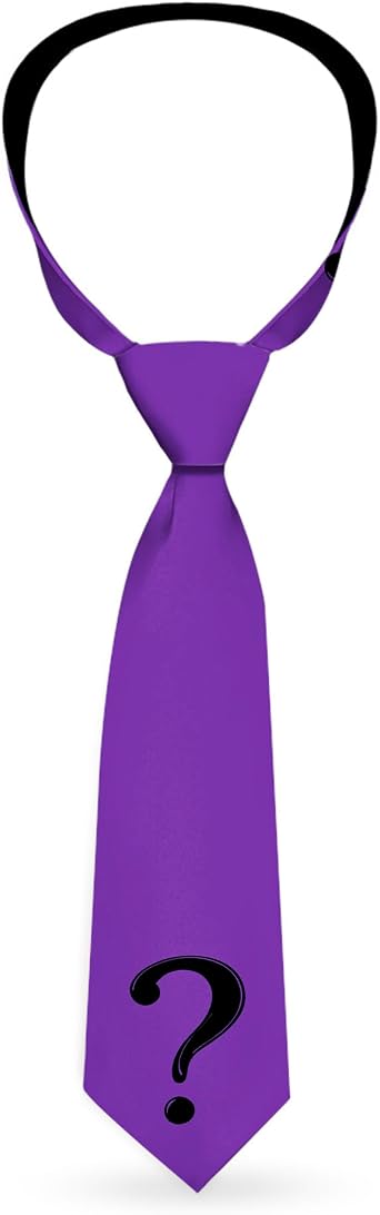 Buckle-Down Necktie Standard - The Riddler Question Mark Purple Black