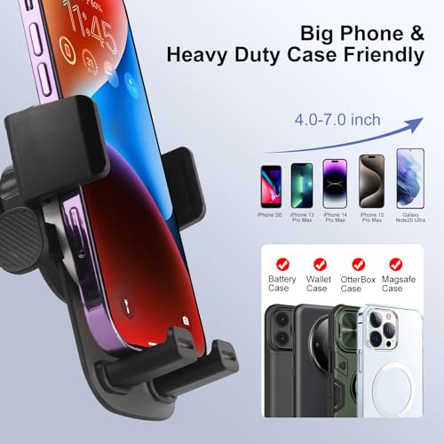 Image of Steel-Hook Air Vent Car Phone Mount Clip Military-Grade Shockproof Universal Car Cell Phone Holder - for All 4-7.2 inch in smart Vertical Screen Cell Phones