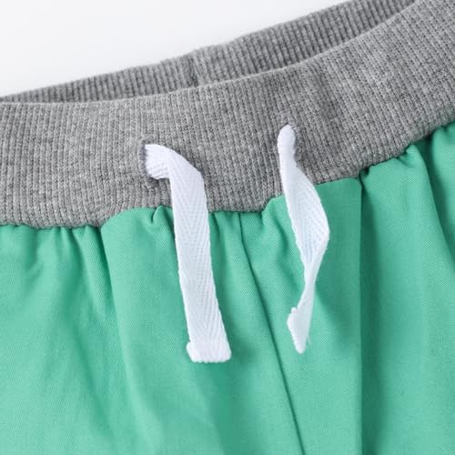 Image of HILEELANG Toddler Boy Chino Shorts Summer Cotton Stretch Drawstring School Uniform Jogger Shorts 2 Pack