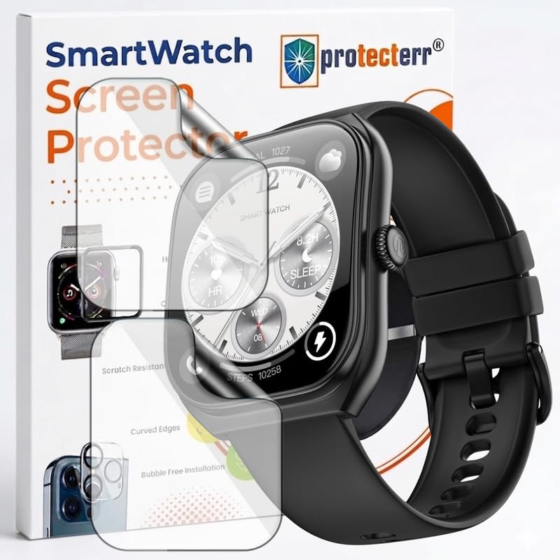 Image of 2 Pack Smartwatch Screen Protector for Noise Icon Arc 2.01 inch - Flexible TPU Screen Guard, Ultra Thin, Scratch Resistant, Bubble Free, Full Coverage - Not Tempered Glass