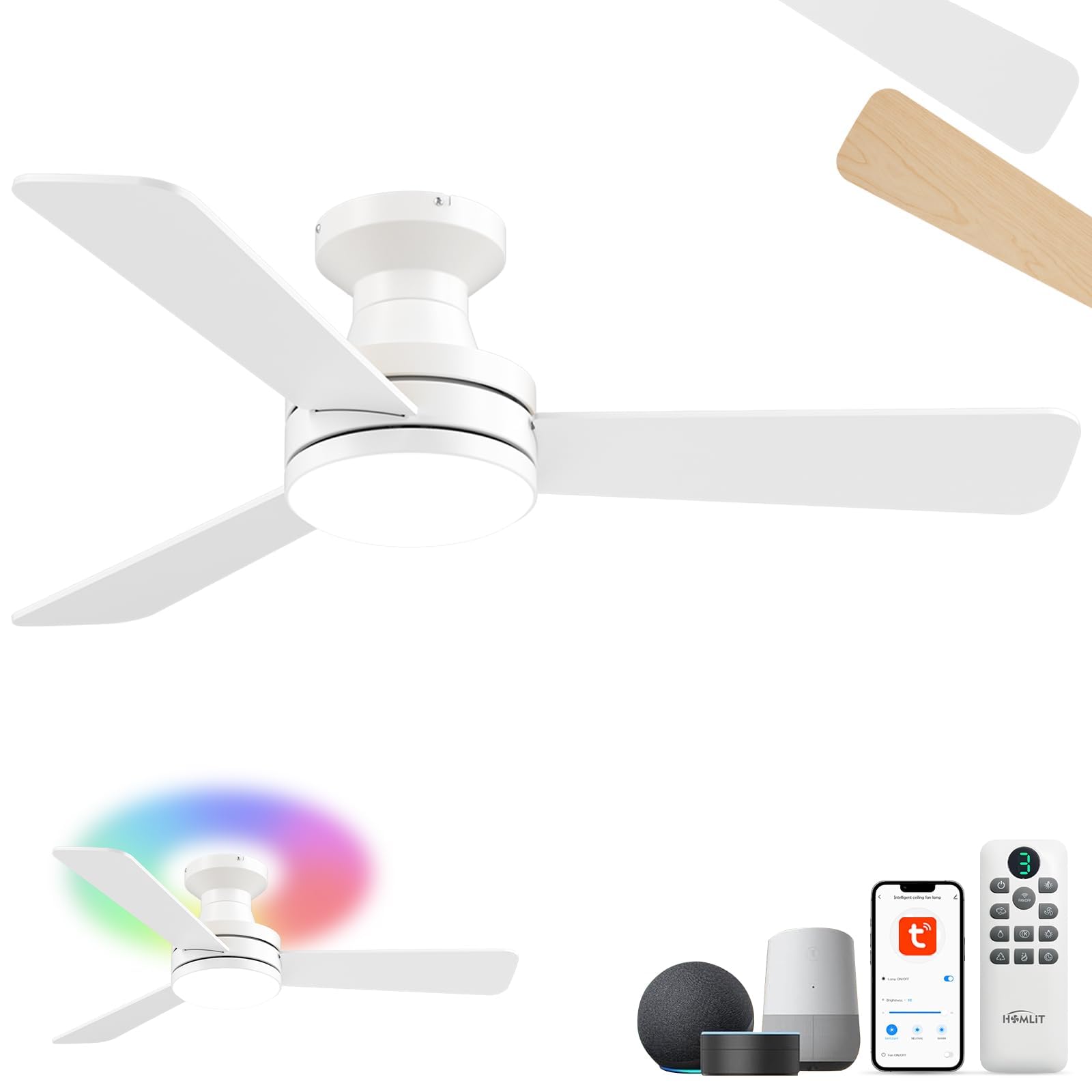 Photo 1 of Homlit 42" RGB Ceiling Fan with Light