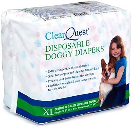Disposable Doggie Diapers Dog Diaper Absorbant Sanitary - Bulk Packs Available (XLarge 40 Pack)