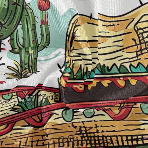 Wajiw 60 Inch Indoor Outdoor Round Tablecloth with Umbrella Hole and Zipper Waterproof Patio Table Cover for Camping Dining Room Party Outdoor Picnic,Cactus