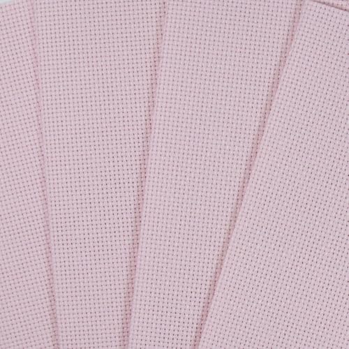 Image of KCS 4 pc of 12 inch x 18 inch 14CT Counted Cotton Aida Cloth Cross Stitch Fabric (Pink)