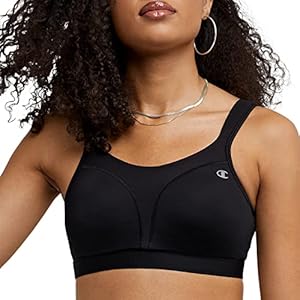 Champion womens Spot Comfort Full Support Sports Bra, Black, 36C US