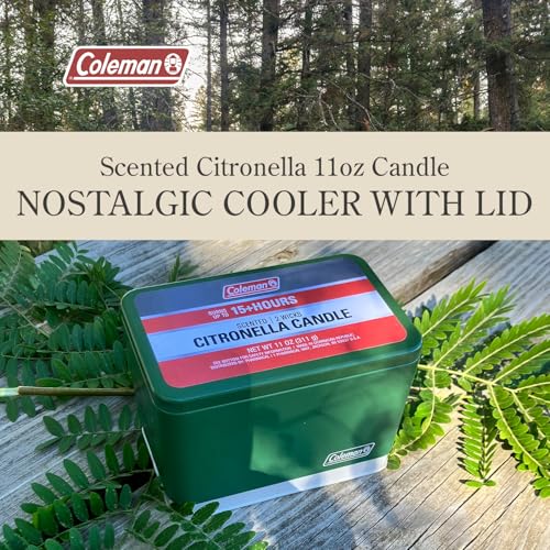 Coleman Citronella Candle 11oz – Outdoor Candle in Retro Cooler Tin – Long-Lasting Decorative Candle for Patio, Camping, Backyard, BBQ & Travel, Green - image 3
