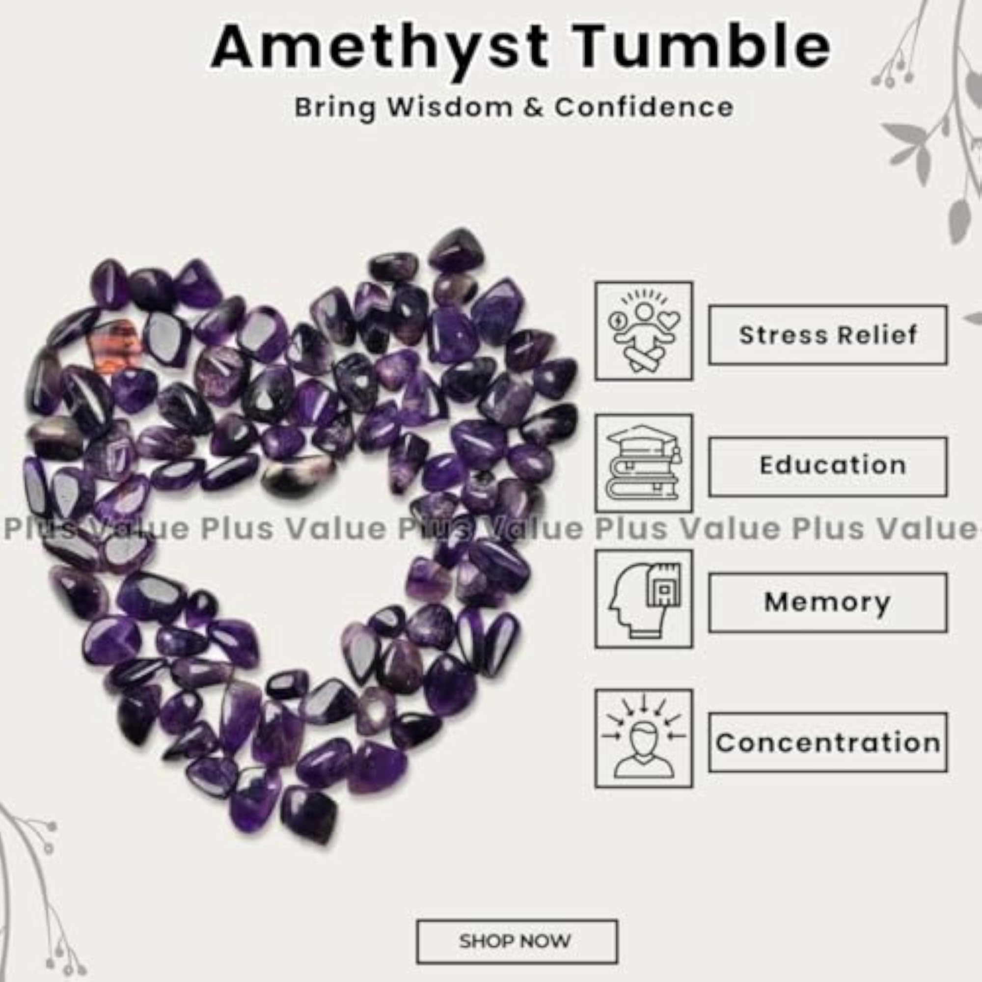 Natural Amethyst Pebbles Tumbled Stone for Reiki Healing