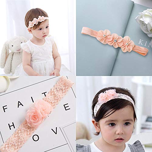 Meiso 10 Pcs Baby Girls Headbands Super Stretchy Headband And Bows For Newborn Lace Petals Flower Hair Accessories Baby Girl Gift #TOP4