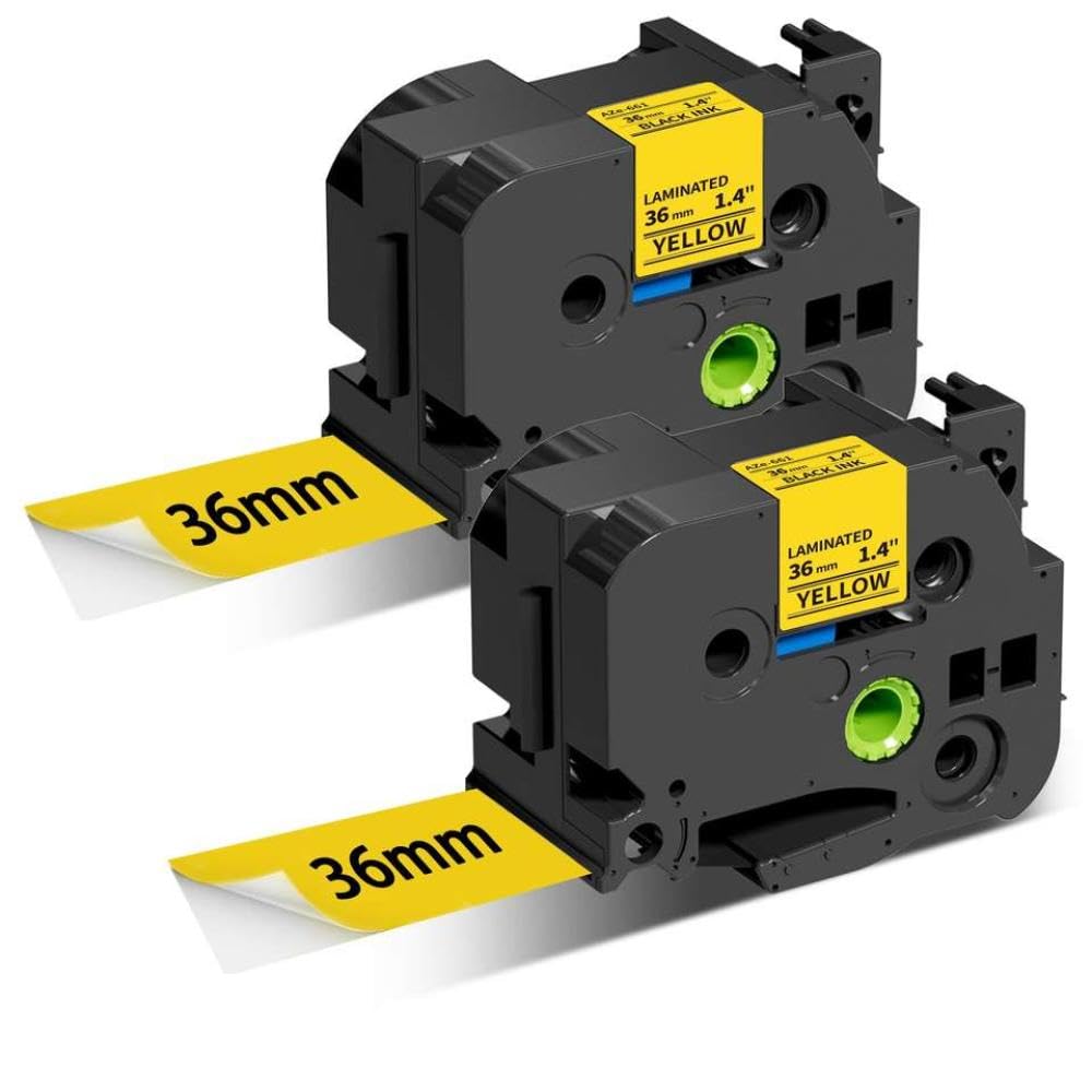 Cinta de etiquetas TZe-S661 36 mm compatible con PT-E800 PT-P900 PT-P950 PT3600 PT9200