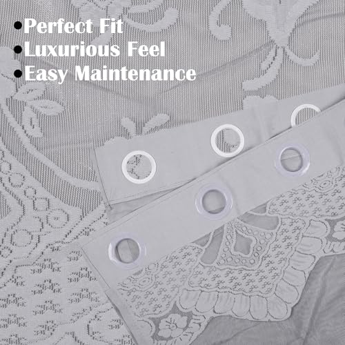 Image of Kuber Industries Pack of 2 Stylish Curtains for Living Room & Bedroom | 9 Feet Light Control & Pests Preventive Door Parde for Pooja Room & Home Decor | Frill Net - Grey