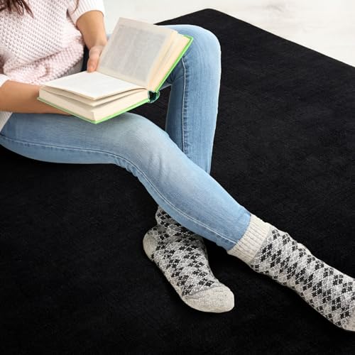 Tapete Andecor Soft 4x6 negro para dormitorio y sala miniatura 5