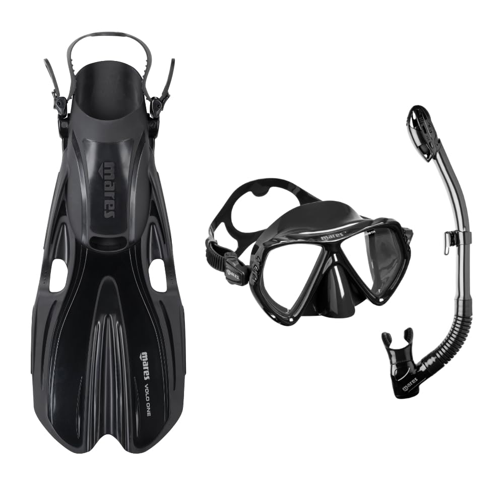 Mares Set Volo One Dry - Schnorchelset für Erwachsene, OPB-Technologie, Hartglas, Dry Top Schnorchel