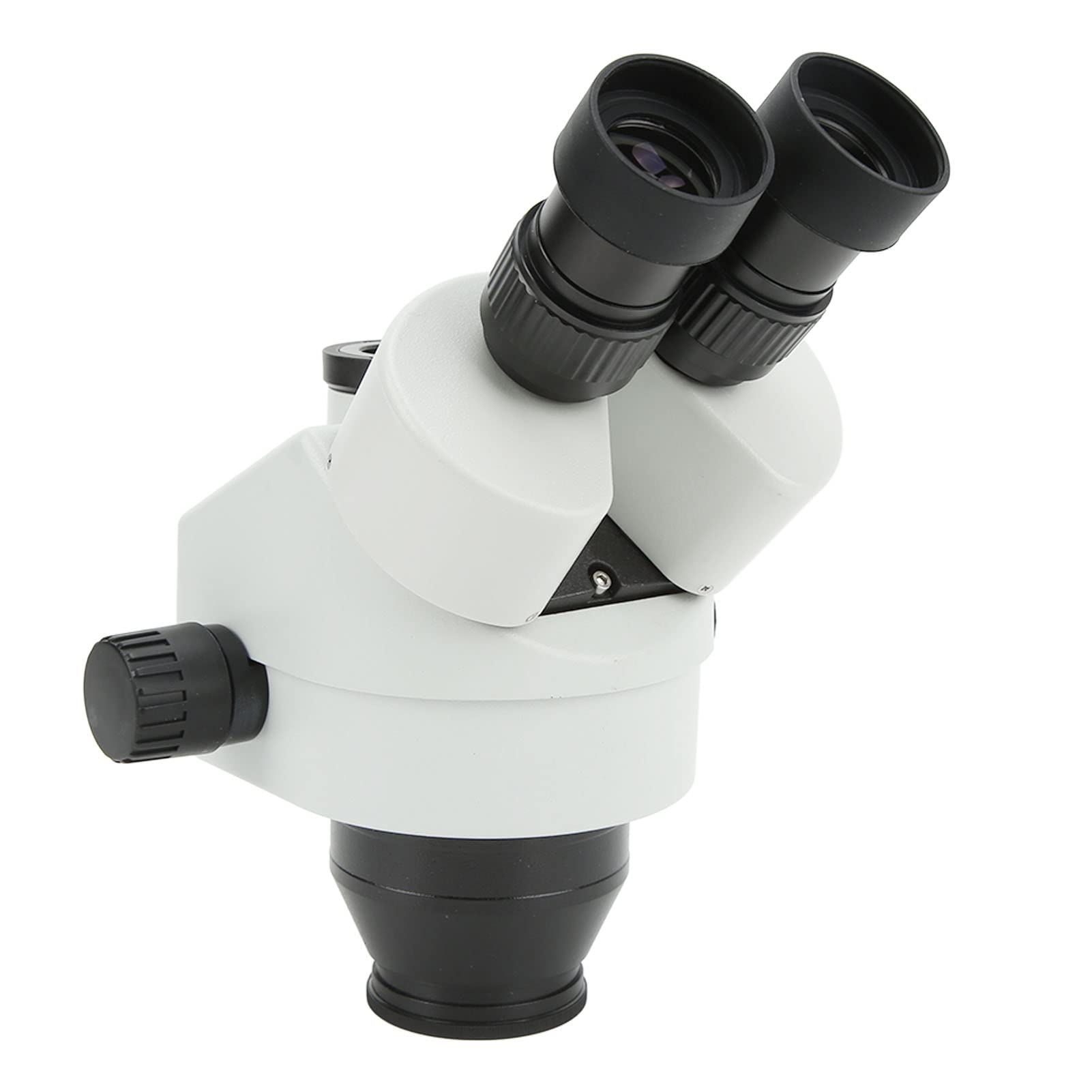 Cabezal de Microscopio Trinocular con Zoom, Cabezal de Microscopio Estéreo de Vidrio Metálico de 3,5X a 90X con Oculares WF10X de 30 Mm, Inclinación de 45 Grados y Rotación de 360 ​​Grados