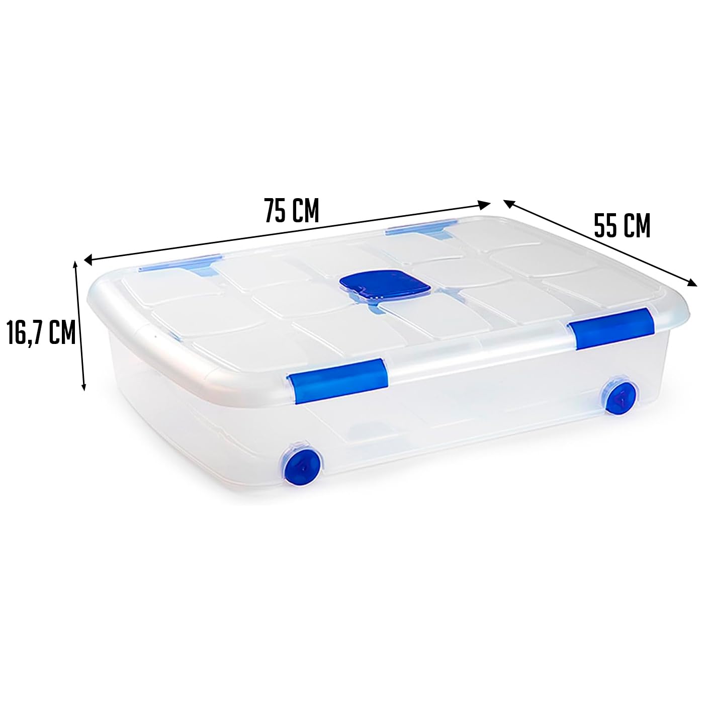 Acan Tradineur Confezione da 6 Scatole portaoggetti in plastica per giocattoli, libri, vestiti, coperte, n. 12-16,7 x 75 x 55 cm, 41 L