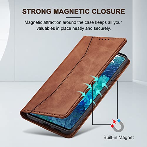 Image of Jasonyu Flip Wallet Case for Samsung Galaxy S20 FE 5G,Brown