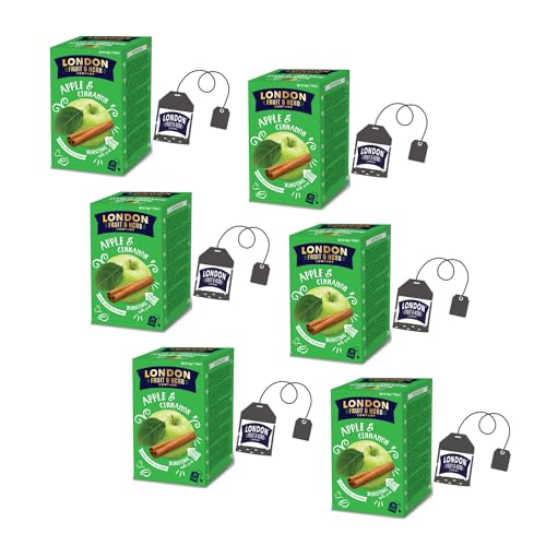 London Fruit® | Té de hierbas de manzana y canela | Infusión Digestiva de Frutas y Especias - 6 x 20 Sobres (240 Gr)