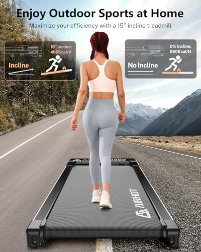 Image of Walking Pad with Incline, 4 in 1 Under Desk Treadmill for Walking and Jogging, Portable Walking Treadmill with Remote Control Lanyard for Home, 2.5HP Low-Noise in LED Display
