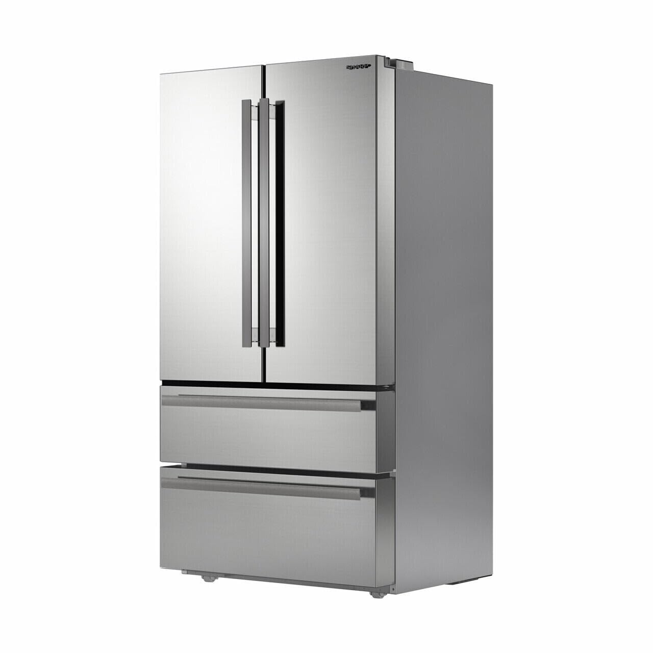 36 in. 22.5 cu ft Counter-Depth French Door Refrigerator In Stainless Steel - View 5 | Fridge.com