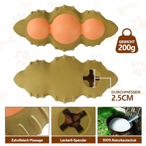 LIFLIX Futterspielzeug für Hunde, Interaktives Hundespielzeug Leckerli, Naturkautschuk Leckerli-Spender für Große Mittelgroße Hunde, Grüne Sojabohnen Form