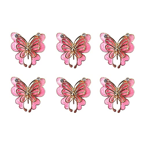 brandname xxhailan Butterfly Cabinet Knobs A Set of 7 PCs Beautiful Pink Animal Knobs Door Drawer Closet Dresser Knobs Single Hole Insect Knobs Pink, Golden