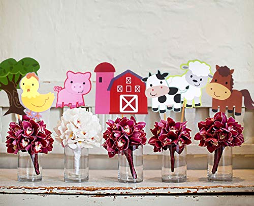 image for LaVenty 28 PCS Farm Animals Birthday Centerpiece Farm Animals Party Fa
