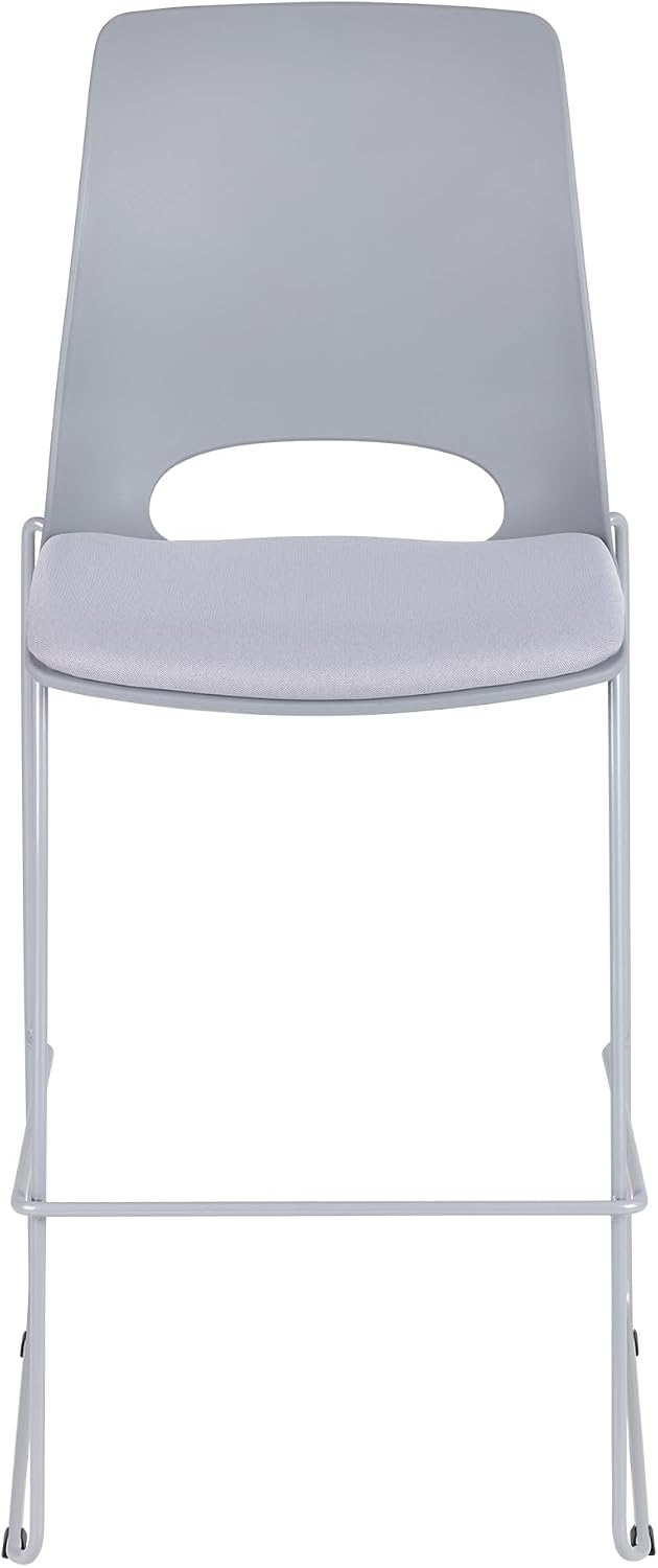 Learniture Graduate Bar-Height Sled Base Chair, Padded Stool for Meeting Spaces, Cafeteria, Break Rooms and Waiting Areas 30" H (Set of 2)