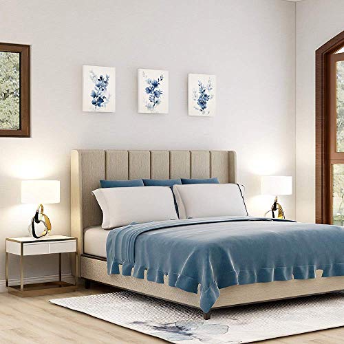Takfot Flower Wall Art Prints Modern Blue Floral Painting Watercolor Picture Framed Home Decor Botanical Artwork Ready To Hang For Bedroom Bathroom Living Room 1216 Inch thumb #4