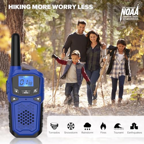Walkie-Talkies-for-Adults-WokTok-Long-Range-2-Way-Radio-for-Camping-Hiking-Hand-Held-Hiking-Accessories-Camping-Gear-Xmas-Birthday-Gift-for-KidsSOS-SirenNOAA-Weather-Alert4-Radios