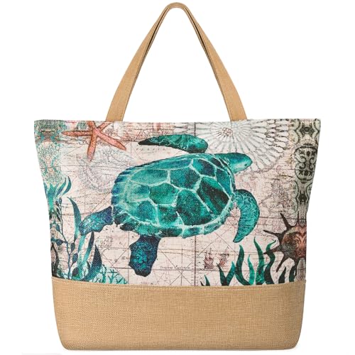 Trifabricy Beach Bag for Women, Large Beach Tote...