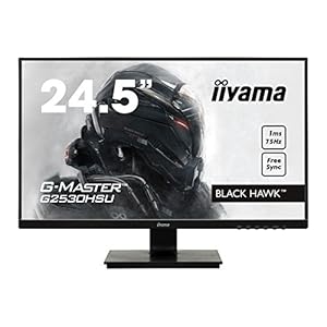 iiyama Black Hawk G2530HSU-B1, 24.5″, TN-LED, 1920×1080 (Full HD), DisplayPort-HDMI-VGA-USB 2.0, speakers, zwart